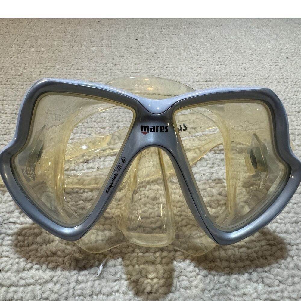 Mares X-Vision Scuba Diving Mask Genesis Surf Super Flex Snorkel Set Bundle Blue